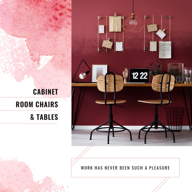 Furniture Store Ad Working Table with Laptop Instagram AD tervezősablon