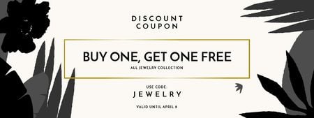 Platilla de diseño Jewelry Offer with Flowers Drawings Coupon