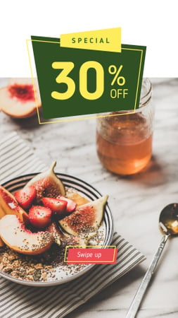 Happy Hour offer with Fruit Dish Instagram Story Design Template