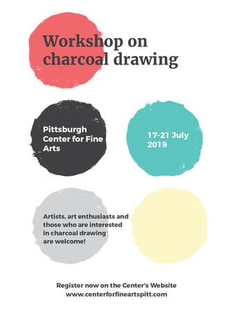 Szablon projektu Charcoal Drawing Workshop colorful spots Poster US