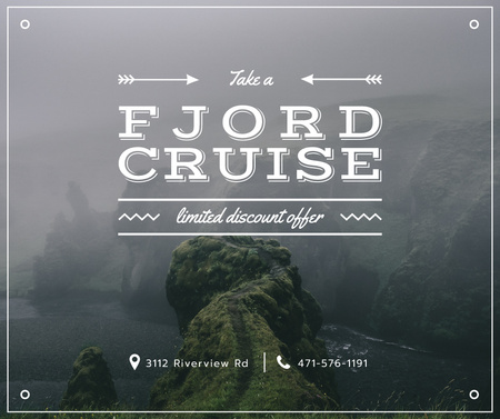 Fjord Cruise Promotion Scenic Norway View Facebook Design Template