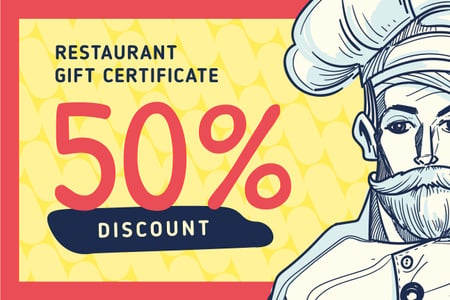 Restaurant Chef in White Toque Gift Certificate – шаблон для дизайну