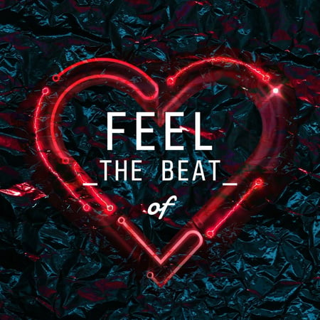 Beating Glowing red Heart  Animated Post Modelo de Design