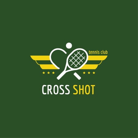 Tennis Club Ad with Rackets and Ball Logo Modelo de Design