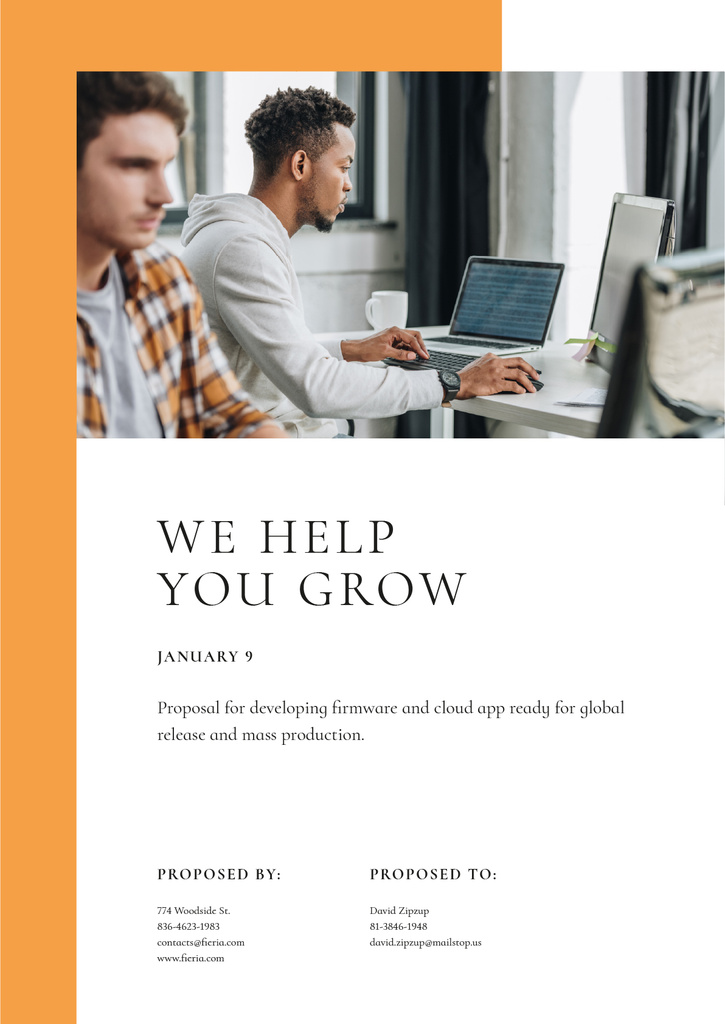 Template di design Developers Team Services for Business Projects Proposal
