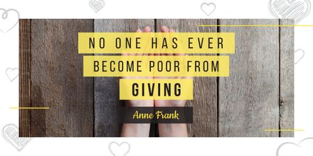Charity Quote with Open Palms Image Design Template