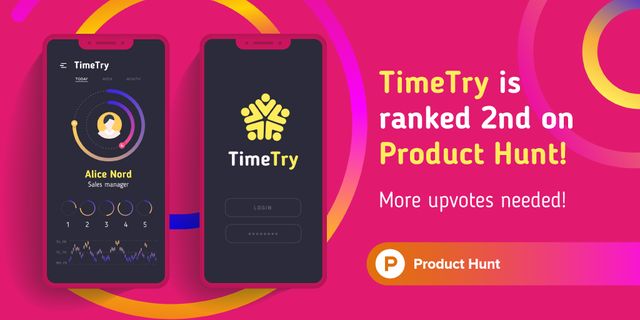 Product Hunt Application with Stats on Screen Twitter – шаблон для дизайна