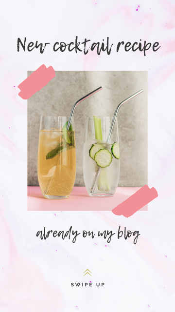 Plantilla de diseño de Food Blog Promotion Cocktails in Glasses Instagram Story 