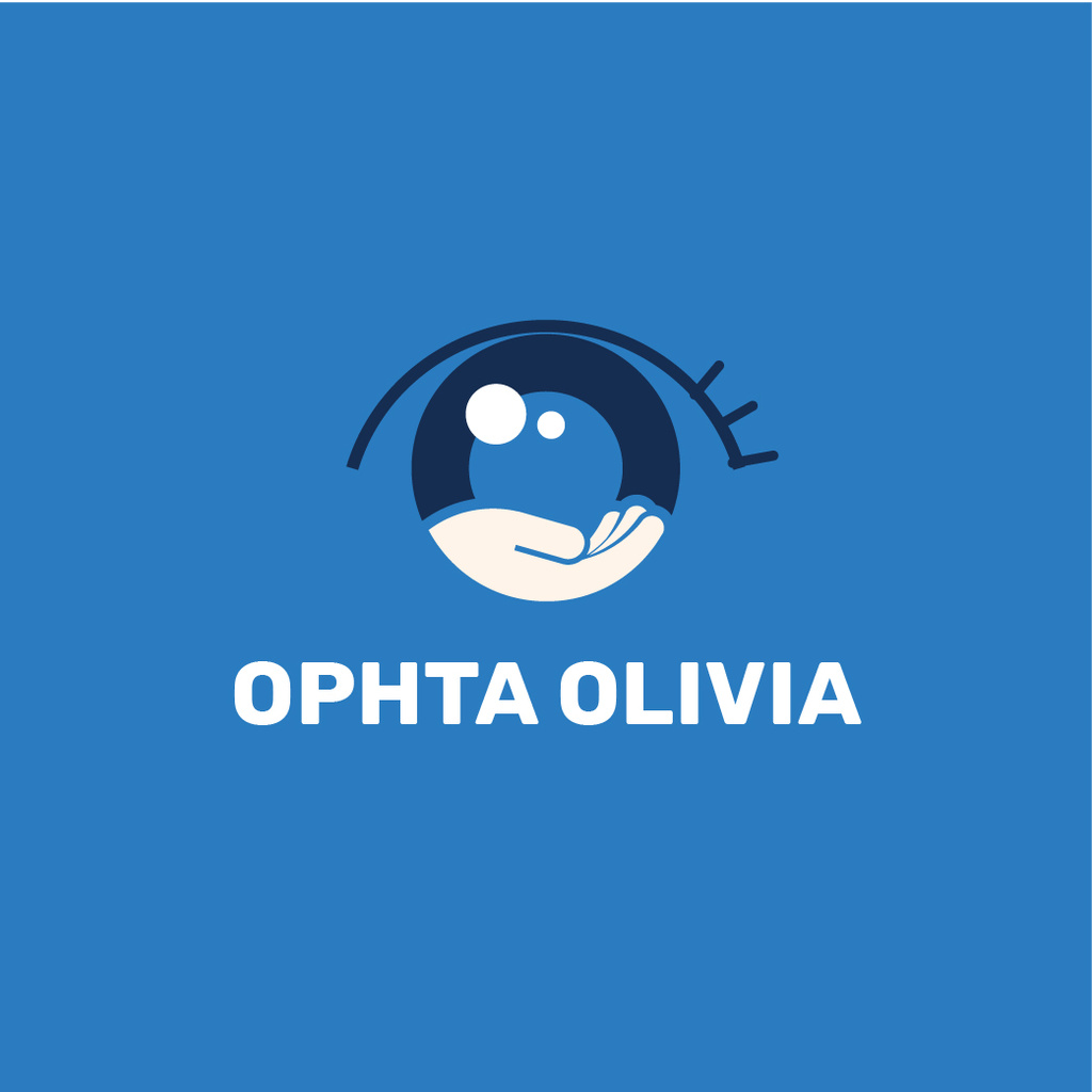 Ontwerpsjabloon van Logo van Ophthalmology Clinic with Eye Icon in Blue