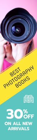 Modèle de visuel Best photography books banner - Skyscraper