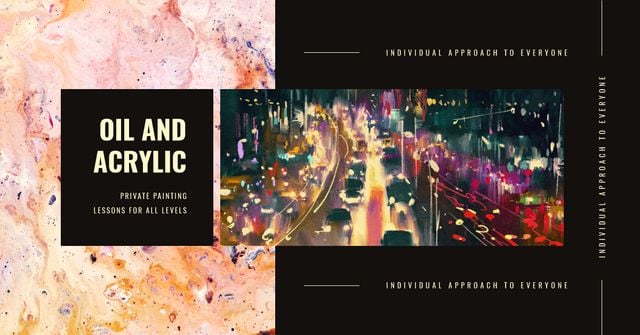 Night city traffic lights Facebook AD Modelo de Design