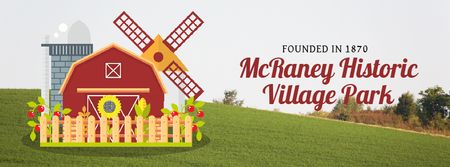 Designvorlage Farm Barn and Windmill für Facebook Video cover