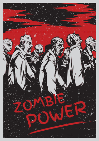 Zombie power scary illustration Poster Design Template