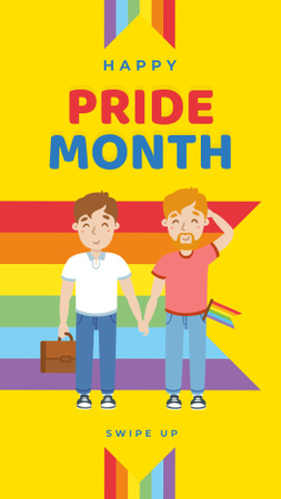 Pride Month with Two men holding hands Instagram Story Design Template