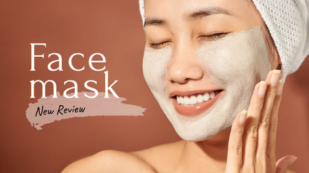 Woman Applying face Mask Youtube Thumbnail Modelo de Design