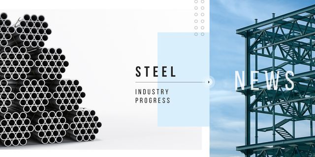 Industrial steel production Image Design Template