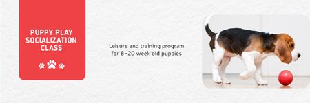 Plantilla de diseño de Puppy play socialization class Email header 