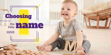 Template di design Child Playing with Letters Twitter