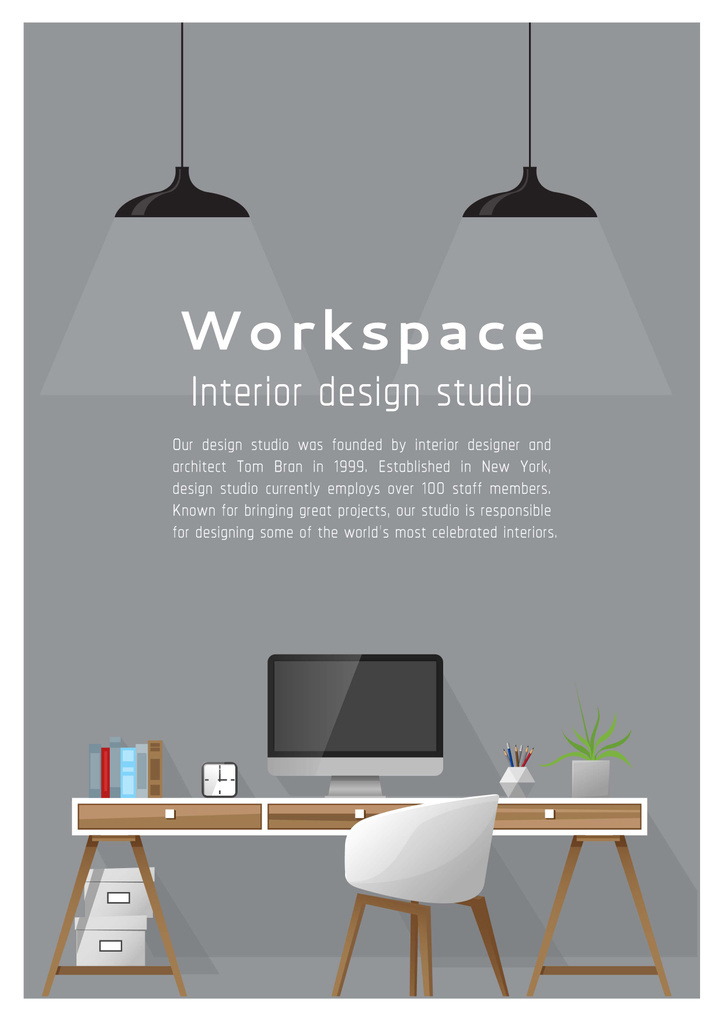 Designvorlage Interior design poster für Poster