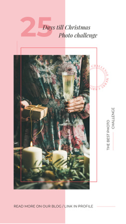 Woman with Christmas gift Instagram Story Design Template