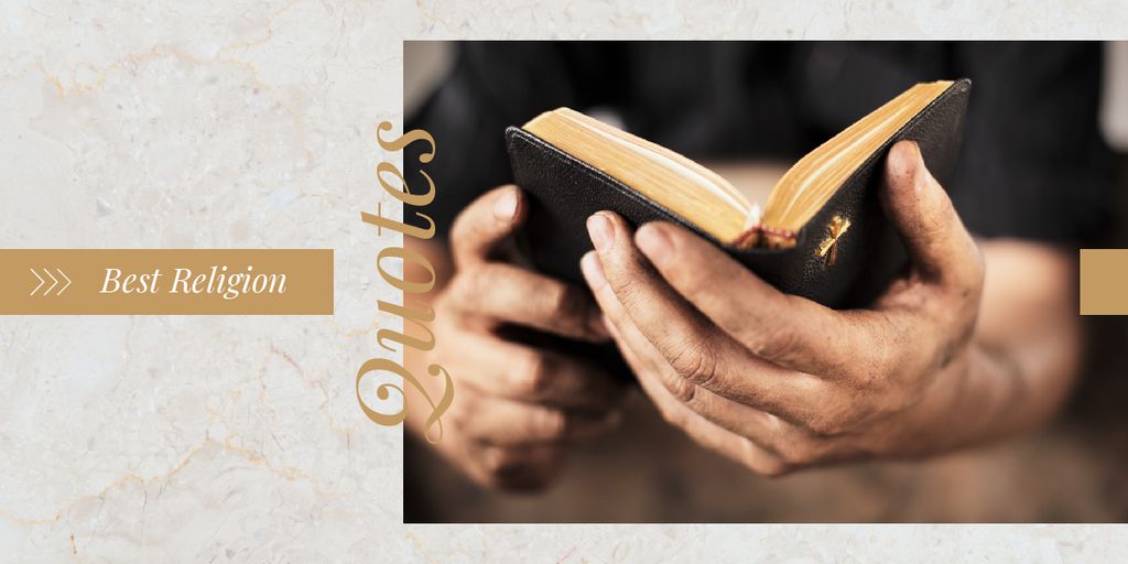 Hands holding Bible Image Design Template