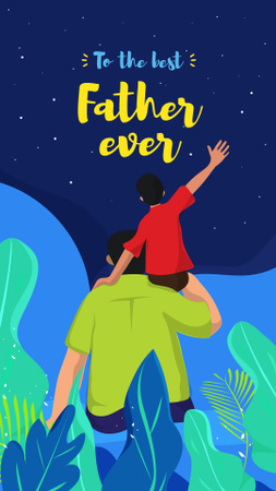 Template di design Father holding child on Father's Day Instagram Story
