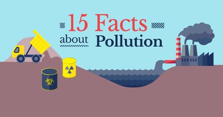 Platilla de diseño Facts about pollution Facebook AD