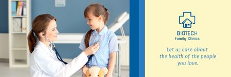 Kids Healthcare with Pediatrician Examining Child Email header Šablona návrhu