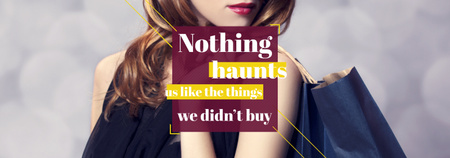 Platilla de diseño Shopping quote Stylish Woman in Hat Tumblr