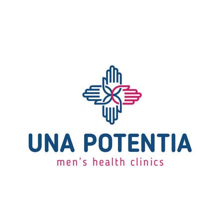 Men's Health Clinic with hands in Cross Logo Design Template