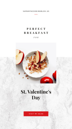 Ontwerpsjabloon van Instagram Story van Healthy breakfast on Valentine's Day