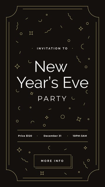 New Year's Party invitation Instagram Story Design Template