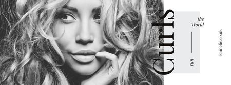 Modèle de visuel Curls Care Tips with Woman with Messy Hair - Facebook cover