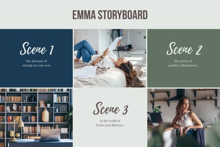 Staying Home mood Storyboard Design Template