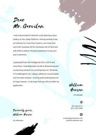 Modèle de visuel Professional designer motivation letter - Letterhead