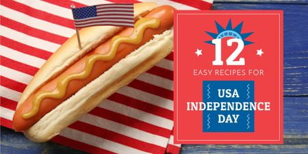 12 Recipes on USA Independence Day Image Modelo de Design