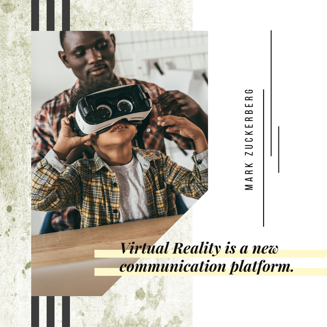 Template di design Dad and son using vr glasses Instagram