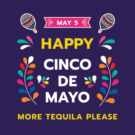 Cinco de Mayo Mexican holiday Instagram Design Template