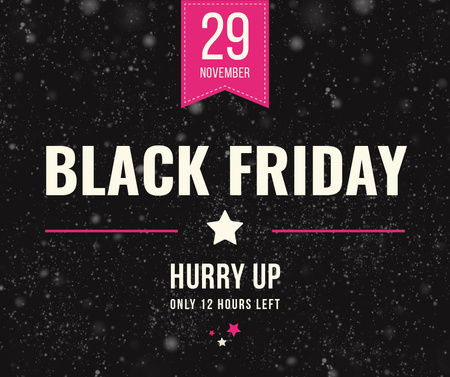 Black Friday Sale on glitter Facebook Design Template