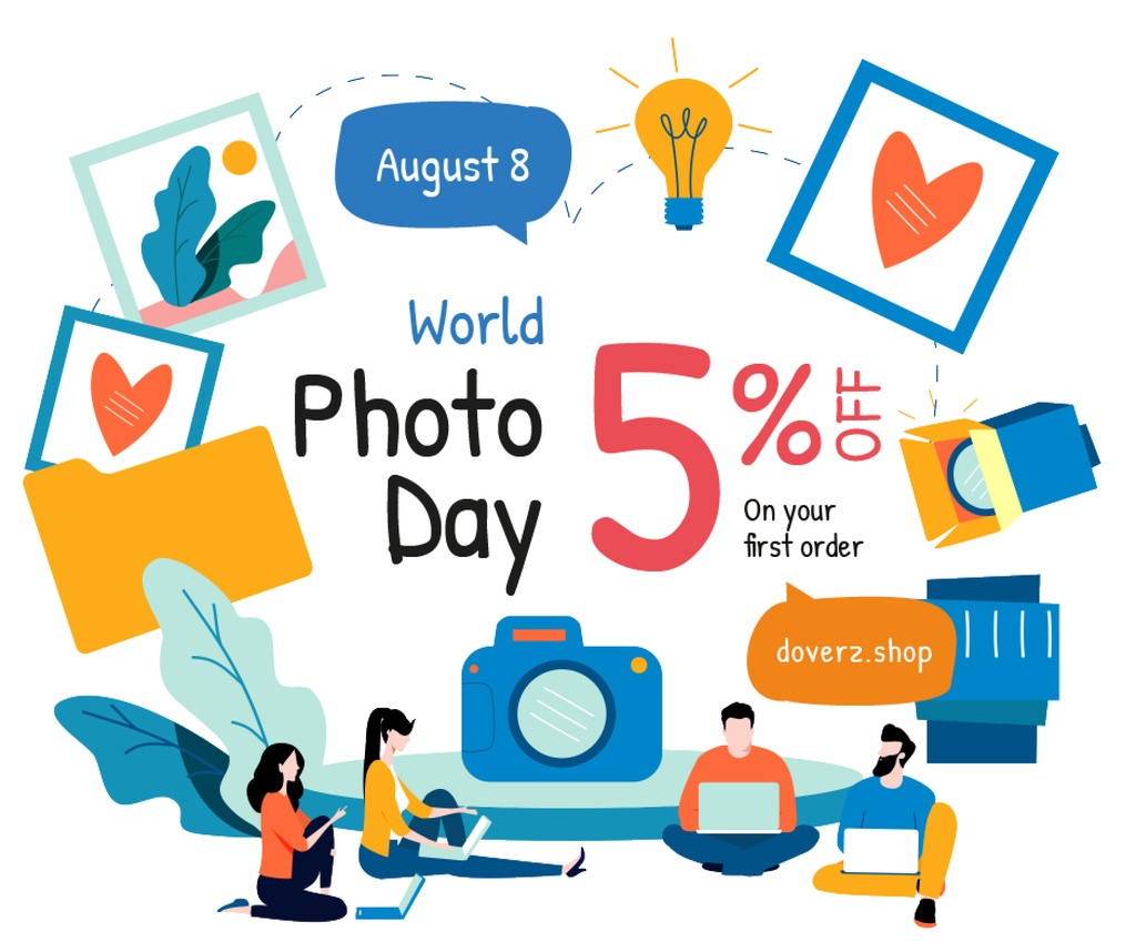 Photo Day Offer Professional Team of Photographers Facebook – шаблон для дизайна