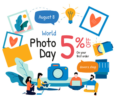 Ontwerpsjabloon van Facebook van Photo Day Offer Professional Team of Photographers