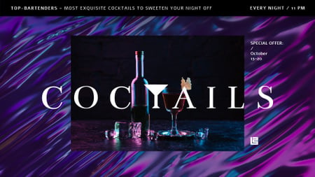 Bar Ad Cocktail Drink on Counter Full HD video Design Template