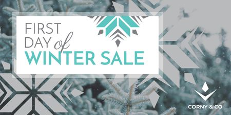 First day of winter sale Twitter Design Template