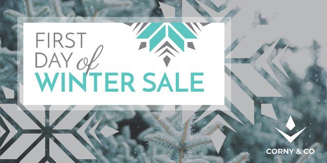 Ontwerpsjabloon van Twitter van First day of winter sale