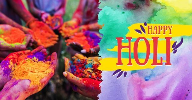 Designvorlage Indian Holi festival celebration für Facebook AD