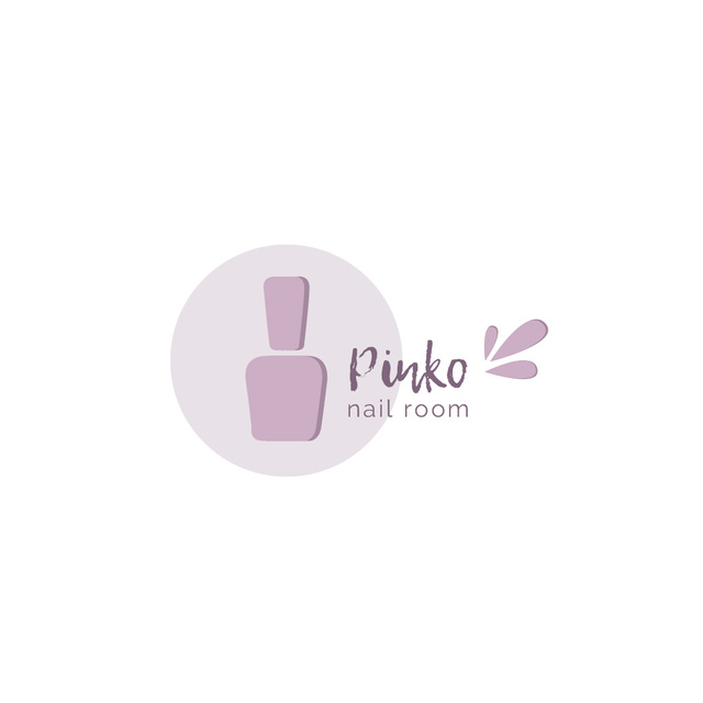 Nail Room Ad with Polish in Pink Logo Tasarım Şablonu