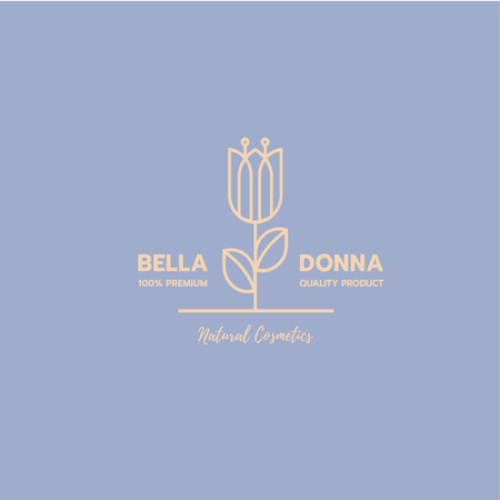 Template di design Natural Cosmetics Ad with Blooming Flower in Blue Logo