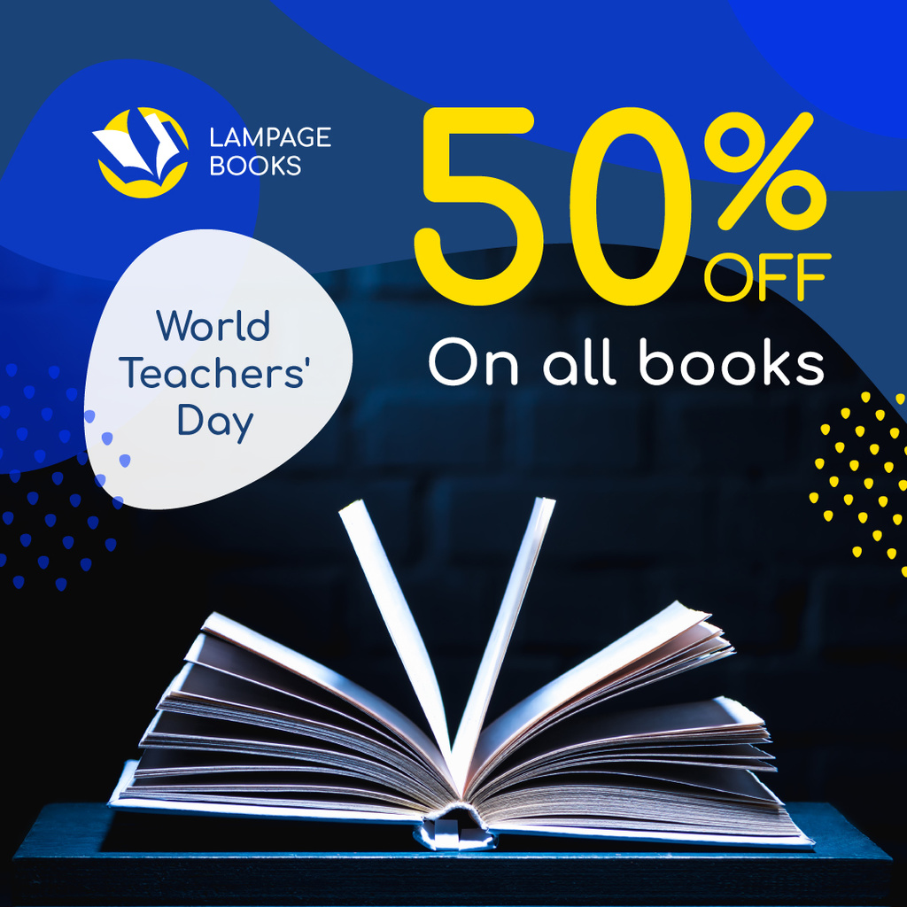 Plantilla de diseño de World Teachers' Day Turning Book Pages Instagram 