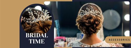 Wedding hairstyle inspiration Bride with Braided Hair Facebook cover Πρότυπο σχεδίασης