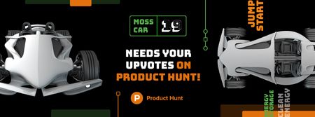 Product Hunt Launch Ad with Sports Car Facebook cover Modelo de Design